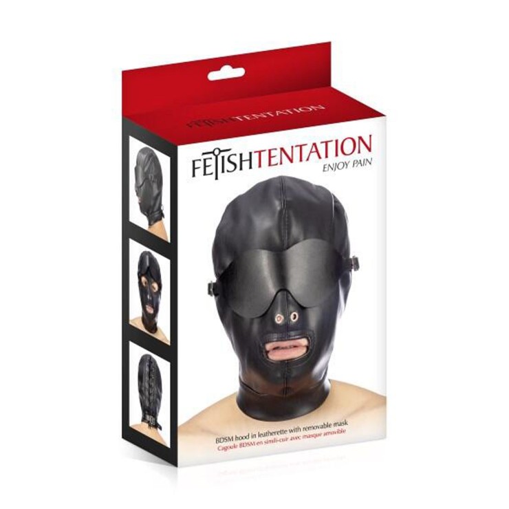 Maschera sadomaso cappuccio bondage integrale accessorio per giochi erotici  bdsm